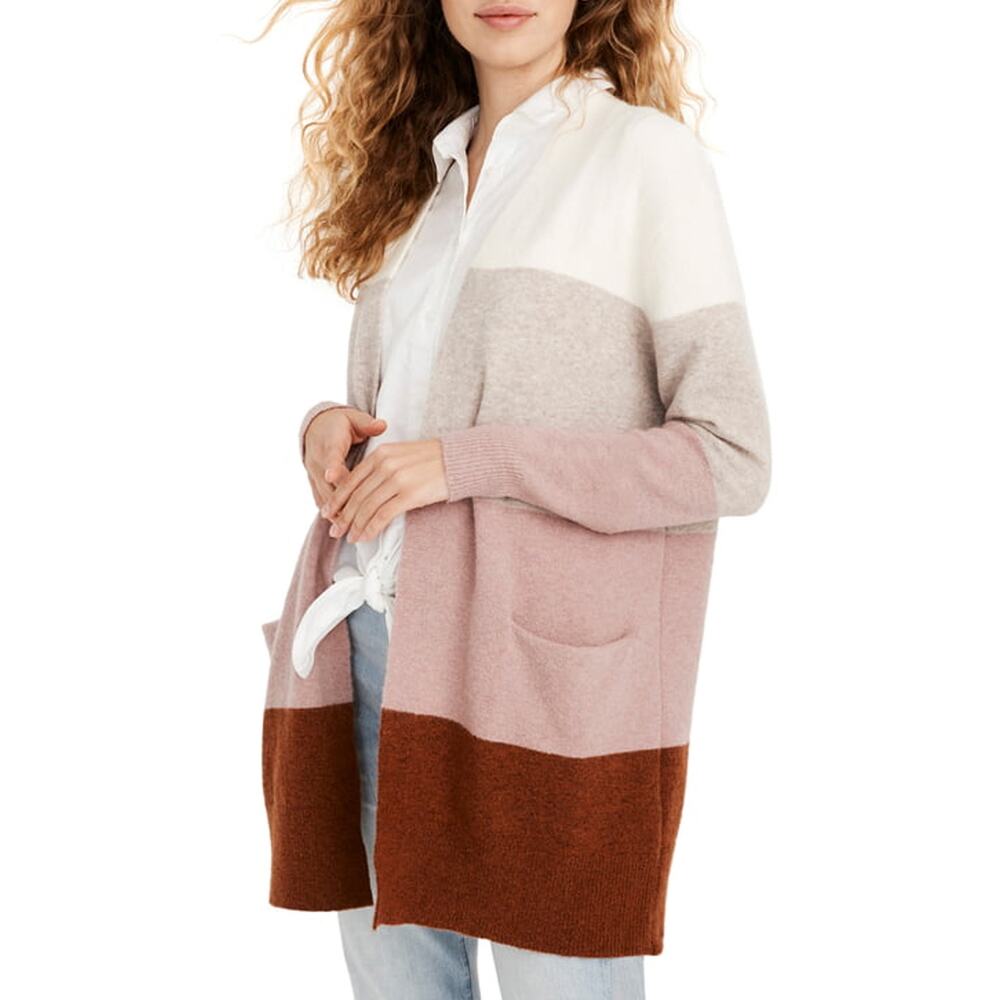 Madewell Ryder Colorblock Stripe Cardigan Sweater Size S